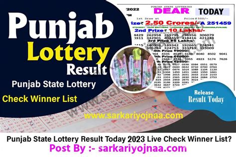 Punjab State Lottery Weekly Result 8 PM Winners List .